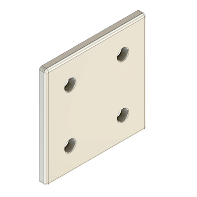 MODULAR SOLUTIONS ALUMINUM CONNECTING PLATE&lt;br&gt;90MM X 90MM FLAT TIE W/HARDWARE